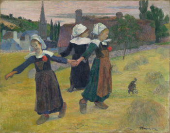 Paul Gauguin: «La ronda de las niñas bretonas», 1888 (La Ronde des petites Bretonnes). Óleo sobre lienzo, 71,5 x 93 cm. National Gallery of Art, Washington  (Colección Mr. y Mrs. Paul Mellon, 1983.1.19).