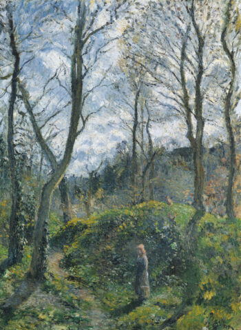 Camille Pissarro: «Paisaje con grandes árboles», 1878 (Paysage avec de grands arbres, printemps). Óleo sobre lienzo 73 x 54 cm. Ny Carlsberg Glyptotek, Copenhage.