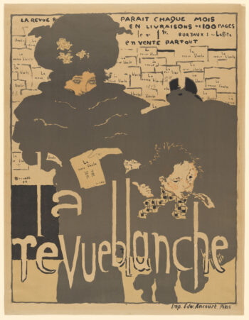 Pierre Bonnard: «La Revue Blanche», 1894. Publicado en «La Revue Blanche» n. 15 y en el «Álbum de la Revue Blanche». Litografía en cuatro colores, 800 × 620 mm. Bibliothéque national de France, París.