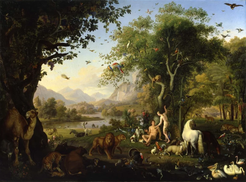 Wenzel Peter, (Karlsbad 1745 - Roma 1829): Adán y Eva en el Paraíso Terrenal,