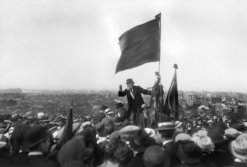 Jean Jaurès, the founder of France's Socialist Party, giving a speech on the outskirts of Paris in 1913. Credit Maurice-Louis Branger/Roger-Viollet