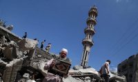 Al-Qassam mosque after an Israeli airstrike in Gaza. ‘It should surprise no one that our organisations have different views about the conflict, and it says this explicitly in our joint statement.' Photograph: Majdi Fathi/NurPhoto/Rex
