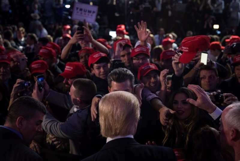 Donald Trump después de su discurso de triunfo el martes Credit Damon Winter/The New York Times