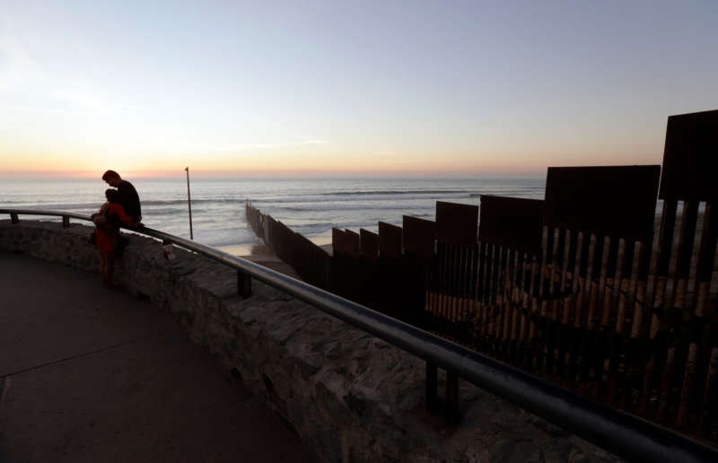 Along the border with the United States in Tijuana, Mexico, on Election Day. Gregory Bull/Associated Press