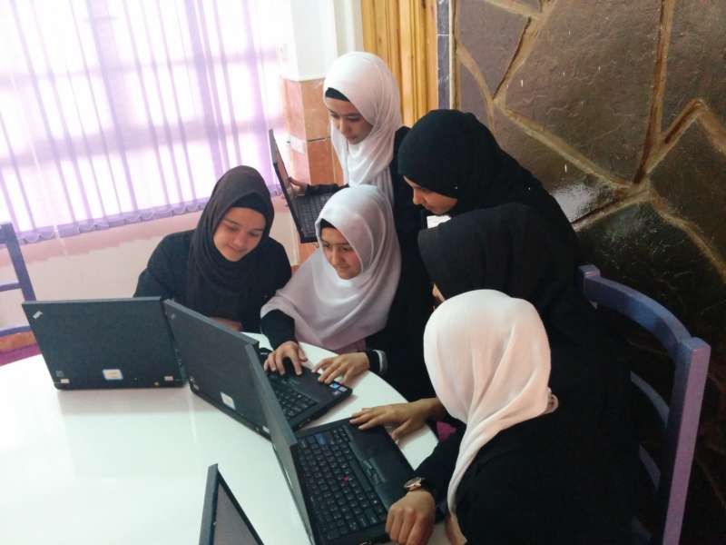High school students at Afghanistan’s Code to Inspire, a coding school for girls in the western city of Herat. Code to Inspire