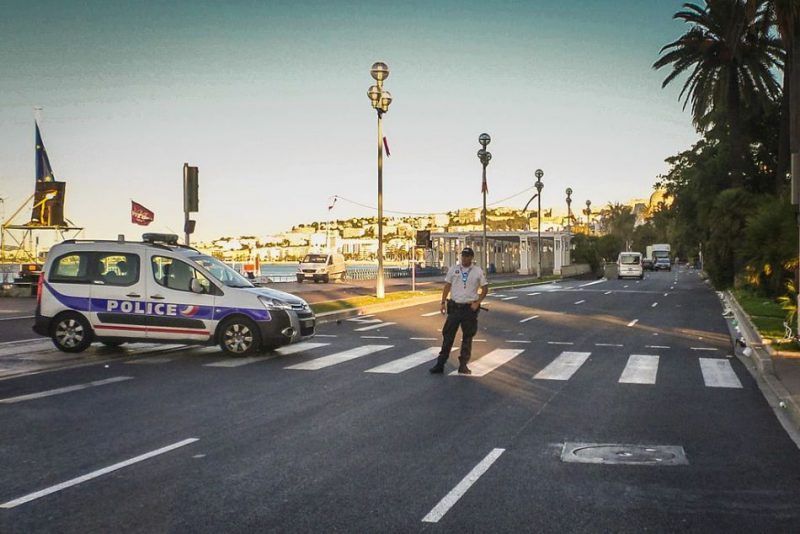The Promenade des Anglais on the morning after the 2016 Nice attack