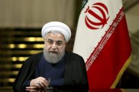 El presidente iraní, Hassan Rouhani en el Palacio Saadabad en Teherán es febrero 11. (Ebrahim Noroozi / AP)