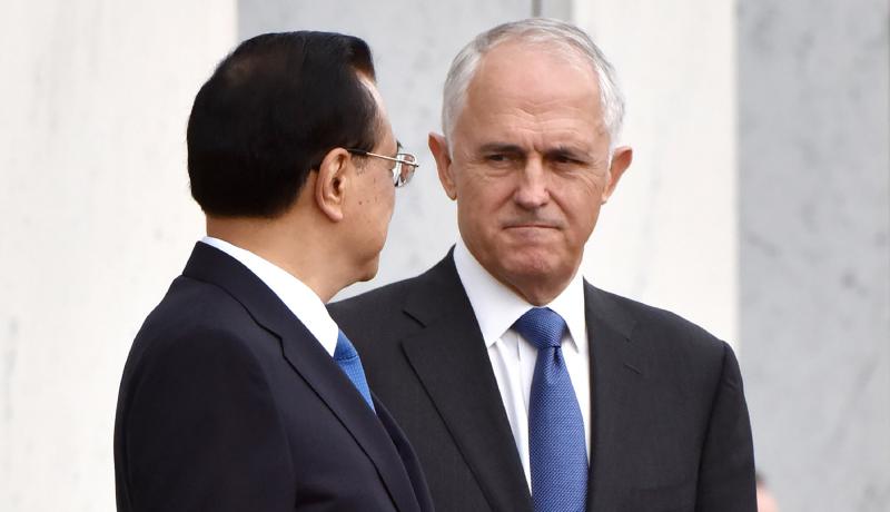 Australian PM Malcolm Turnbull meets China's Premier Li Keqiang in Canberra in March 23. Photo: Getty Images