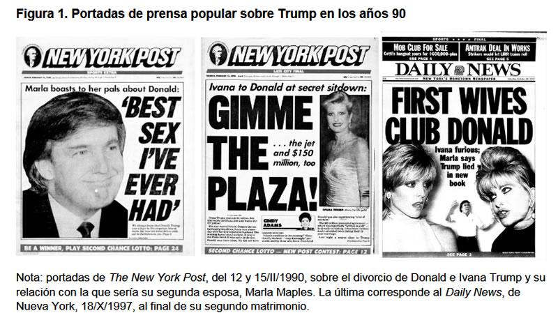 Figura 1. Portadas de prensa popular sobre Trump en los años 90