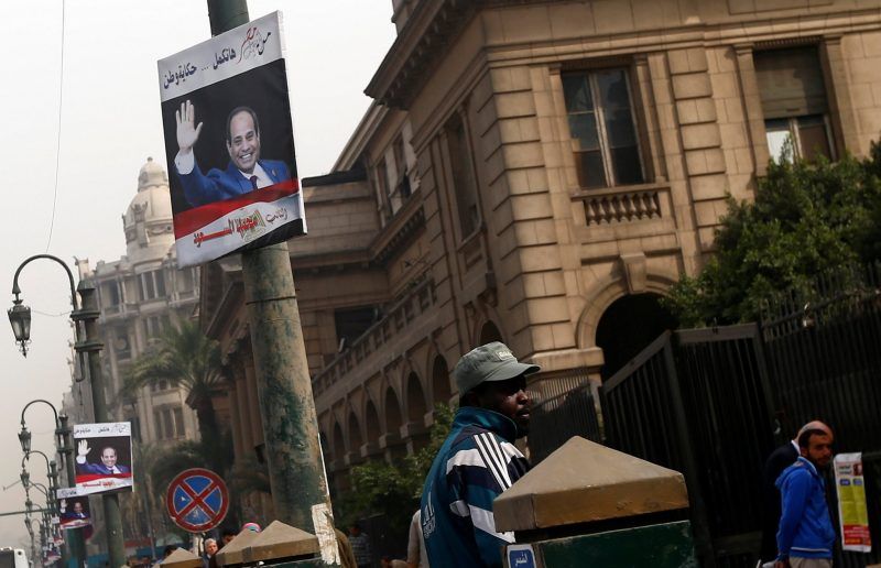 A campaign poster for President Abdel Fattah al-Sisi of Egypt in Cairo this month. Credit Amr Abdallah Dalsh/Reuters 
