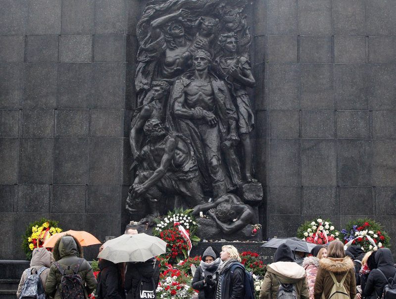 Monument to the Ghetto Heroes in Warsaw, honoring those who fought in the 1944 uprising. Credit Czarek Sokolowski/Associated Press 