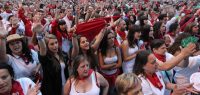 Protesta en Pamplona contra los abusos sexuales en los Sanfermines LUIS AZANZA