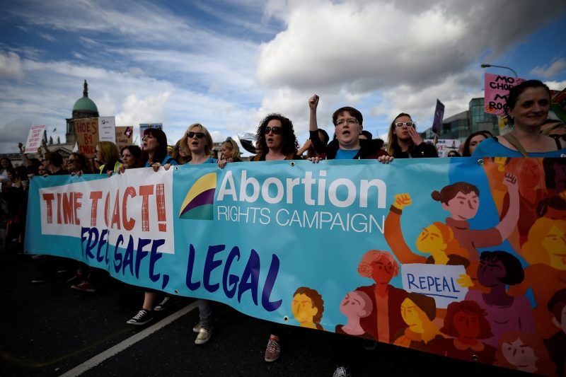 Marching in Dublin last year for more liberal Irish abortion laws. Credit Clodagh Kilcoyne/Reuters