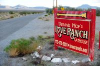 Steven Lawton/Getty Images A sign for the Love Ranch Las Vegas brothel, Crystal, Nevada, October 14, 2015
