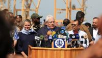 U.N. envoy to Yemen Martin Griffiths speaks to the media during a visit to the Red Sea port of Hodeidah, Yemen November 23, 2018. Picture taken November 23, 2018. REUTERS/Abduljabbar Zeyad