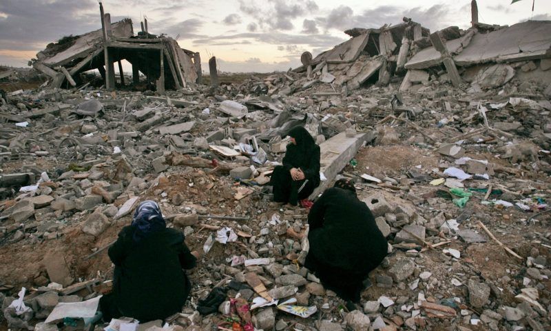 ‘Terrorism is the use of force against civilians for political purposes. By this definition Operation Cast Lead was an act of state terrorism.’ Palestinian women in Jebaliya, January 2009. Photograph: Hatem Moussa/AP