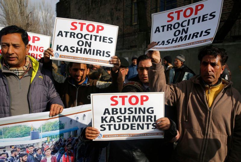 Members of the Kashmir Chamber of Commerce and Industry (KCC&amp;I) protest in Srinagar, the summer capital of Indian Kashmir, Friday. (Farooq Khan/EPA-EFE/REX)