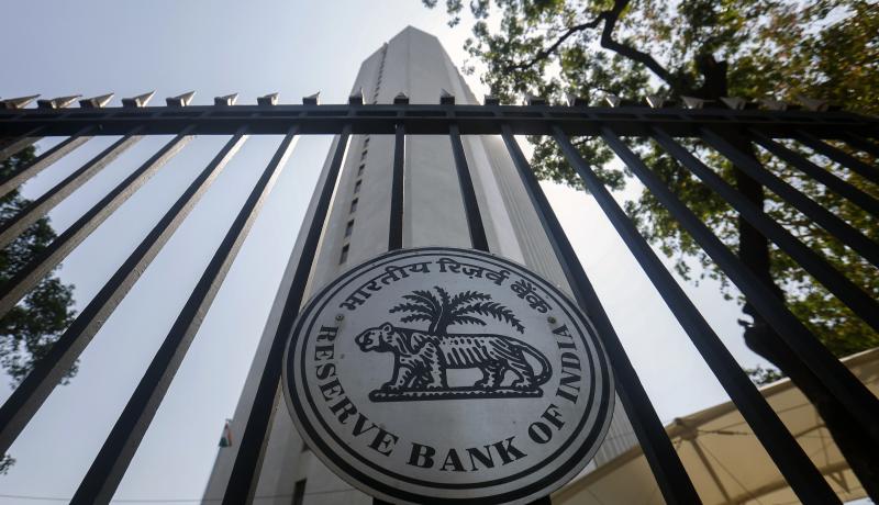 The Reserve Bank of India (RBI) logo is displayed on a gate at the central bank's headquarters in Mumbai, India. Photo: Getty Images 