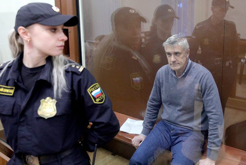 Sergei Bobylev/TASS via Getty Images. Baring Vostok founder Michael Calvey at a Moscow district court hearing following his arrest on fraud charges, Russia, February 15, 2019
