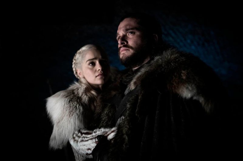 Emilia Clarke and Kit Harington in a scene from "Game of Thrones." With Harington's Jon Snow revealing his royal lineage to his potential rival, Clarke's Daenerys Targaryen, the beleaguered army at Winterfell is about to find out whether two chief executives are better than one. And though Daenerys's dragons may help them hold off the army of the dead, figuring out how to rule the Seven Kingdoms peacefully will be the real challenge. (Helen Sloan/HBO/AP)