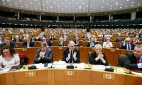 ‘For all the talk of a pan-European debate, elections to the EU parliament tend to be a collection of national electoral competitions fought on mostly national issues.’ European parliament, Brussels. Photograph: Stéphanie Lecocq/EPA