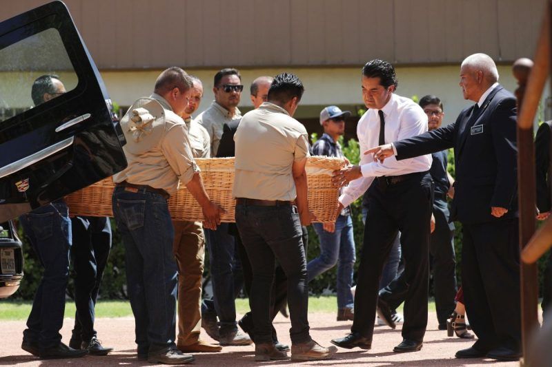 El funeral en Ciudad Juárez de Elsa Mendoza Márquez, profesora asesinada en el ataque de El Paso del 3 de agosto. Credit Mario Tama/Getty Images