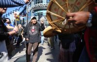 Steve Russell/Toronto Star via Getty Images. Indigenous rights protesters calling for greater commitments from Prime Minister Justin Trudeau, Toronto, Canada, October 10, 2016