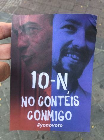 La propaganda que se reparte y pega en las calles de España para intentar modificar el voto en las actuales elecciones españolas