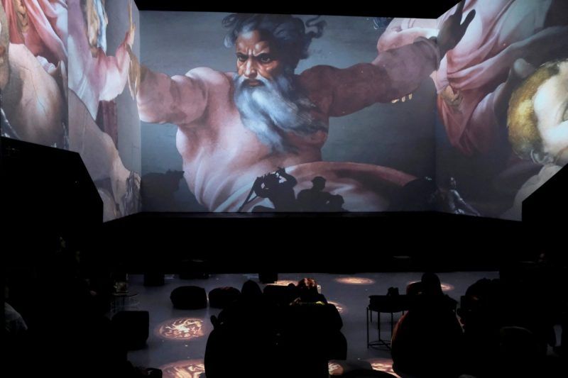 Work by Michelangelo being displayed at the “Digital Art House” multimedia exhibit in Riga, Latvia, earlier this year. Credit Ints Kalnins/Reuters