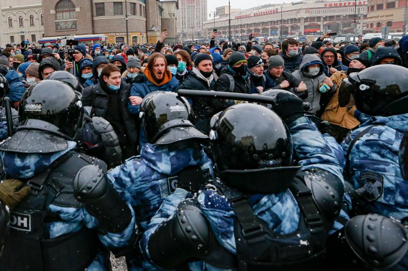 Protesters in Moscow on Sunday. This impressive display of dissent has been met, increasingly, with force. Credit Alexander Zemlianichenko/Associated Press