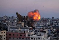 Smoke billows after an Israeli airstrike on Gaza City on Friday. (Mahmud Hams/AFP/Getty Images)