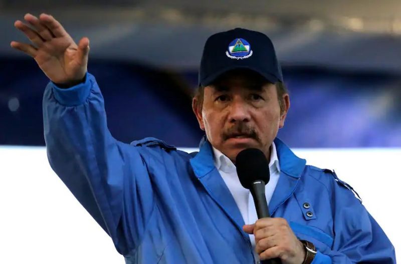 Foto de archivo del presidente de Nicaragua, Daniel Ortega, durante la conmemoración del 51 aniversario de la campaña guerrillera Pancasana en Managua, el 29 de agosto de 2018. (Inti Ocon/AFP)