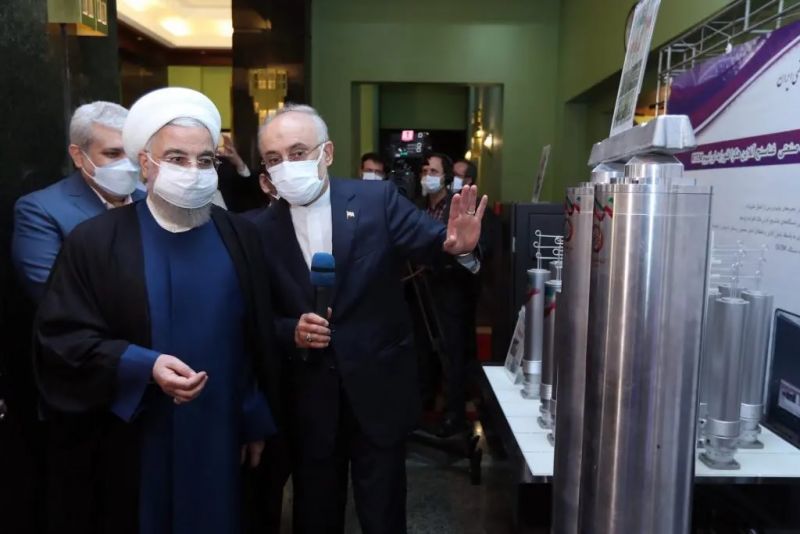 Iranian President Rouhani in April visiting the exhibition of nuclear achievements. Credit: Official website of the President of the Islamic Republic of Iran. https://president.ir/en/120598. 