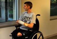 Dan Berschinski, photographed in 2009 at Walter Reed Army Medical Center, lost both his legs after stepping on an improvised explosive device in Afghanistan. (Nikki Kahn/The Washington Post)