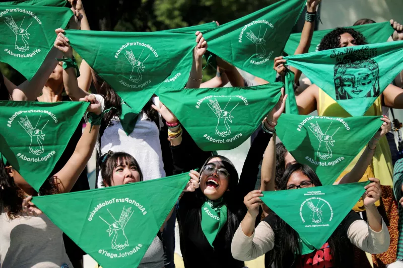Women in Mexico City chanting in support of legal and safe abortion, February 2020. Credit Edgard Garrido/Reuters