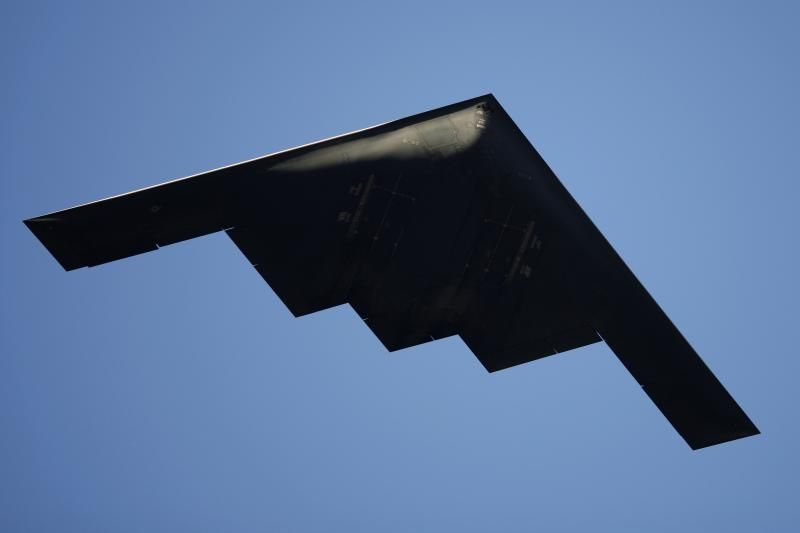The B2 Stealth Bomber, part of the United States's nuclear "triad", at a flyover in Pasadena, California, January 2015. David McNew / Reuters