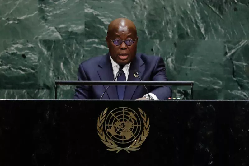 Ghana's president, Nana Akufo-Addo, addressing the U.N. General Assembly in 2019. (Frank Franklin II/AP)
