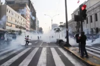 Cracking down on anti-government protesters, Lima, Peru, November 2022. Sebastian Castaneda / Reuters