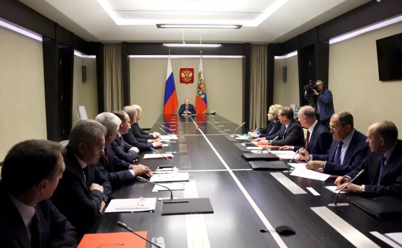 Putin at a meeting with his Security Council. (Kremlin photo)