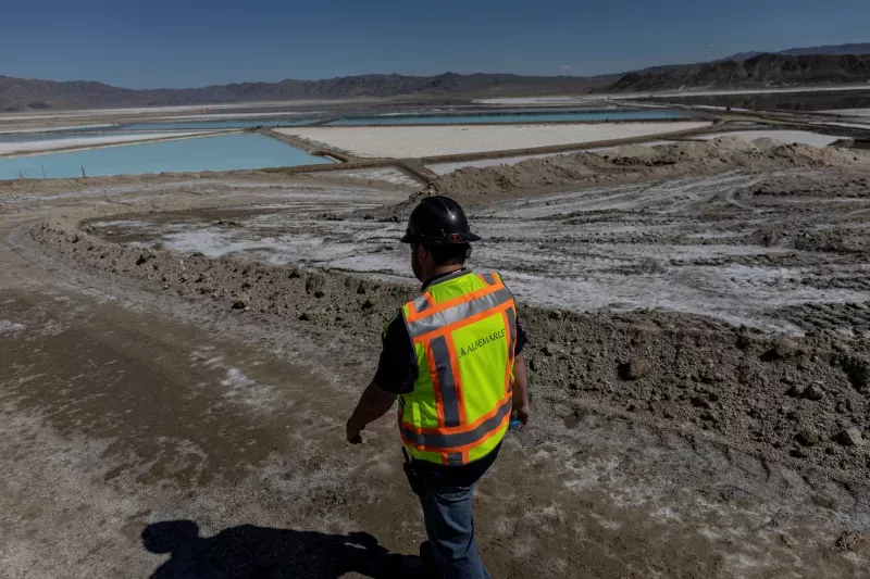 Lithium evaporation ponds in Silver Peak, Nevada, October 2022. Carlos Barria / Reuters