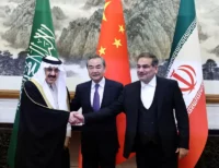 Representatives of Iran, China and Saudi Arabia in Beijing on March 10. China Daily, via Reuters