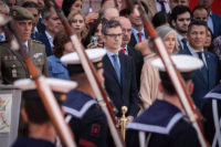 El ministro de Presidencia, Félix Bolaños, durante el desfile del Dos de Mayo. Europa Press