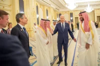 U.S. President Joe Biden and Saudi Crown Prince Mohammed bin Salman in Jeddah, Saudi Arabia, July 2022. Bandar Algaloud / Courtesy of Saudi Royal Court / Reuters.