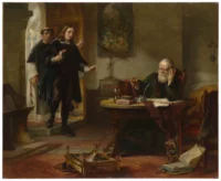 John Milton (1608-1674) visitando a Galileo cuando era prisionero de la Inquisición par Hart, Solomon Alexander (1806-1881)