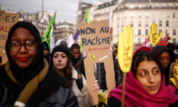 An anti-racism protest in Paris, France, 3 December 2023. Photograph: Yoan Valat/EPA