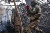 A Ukrainian soldier near the town of Kreminna, Ukraine March 2024. Inna Varenytsia / Reuters