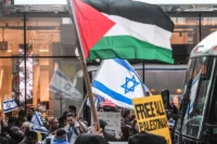 Pro-Israel activists counterdemonstrate at a Pro-Palestinian rally in New York on Oct. 13. (Stephanie Keith/Getty Images)