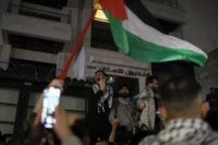A protest in support of Palestinians near the Israeli embassy in Amman, Jordan, March 2024. Alaa Al-Sukhni / Reuters